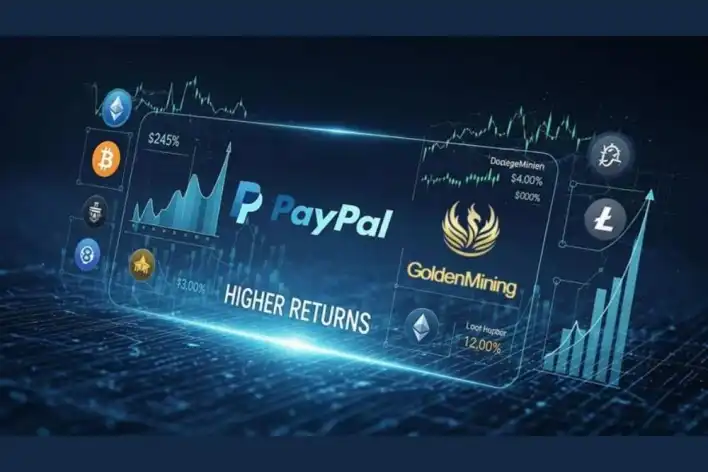GoldenMining helps crypto holders using PayPal earn higher returns